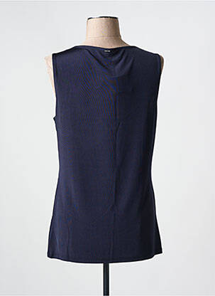 Débardeur tissage côtelé sans manche bleu HUGO BOSS femme