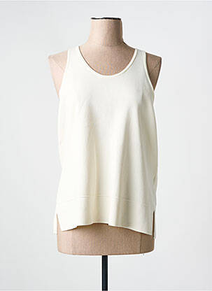 Pull coupe cintrée sans manche beige HUGO BOSS femme