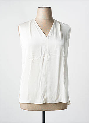 Blouse col v sans manche beige HUGO BOSS femme