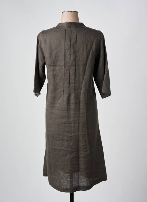 Robe mi-longue manches 3/4 manches 3/4 vert WHYCI MILANO femme