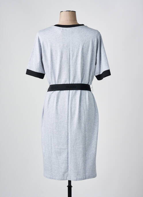 Robe mi-longue manches courtes manches courtes gris HUGO BOSS femme