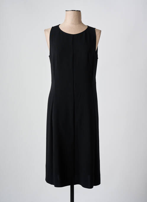 Robe mi-longue tissage crêpe sans manche noir ASPESI femme
