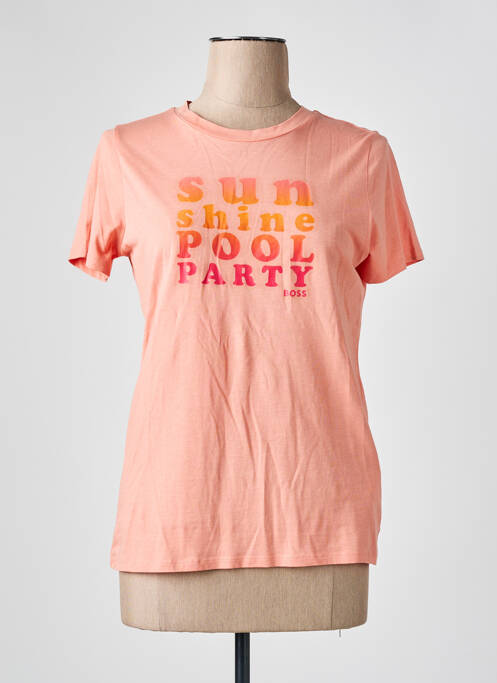 T-shirt sérigraphie manches courtes orange HUGO BOSS femme