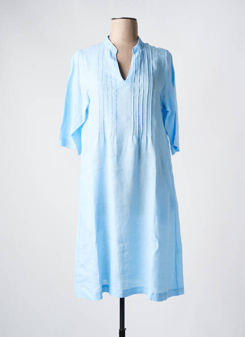 Robe mi-longue manches 3/4 manches 3/4 bleu WHYCI MILANO femme