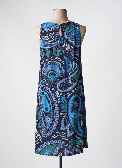 Robe mi-longue coupe fluide sans manche bleu SIYU femme