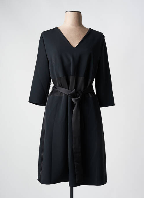 Robe mi-longue manches longues manches longues noir HUGO BOSS femme