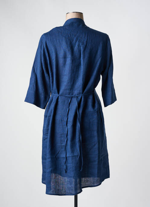 Robe mi-longue manches 3/4 manches 3/4 bleu WHYCI MILANO femme