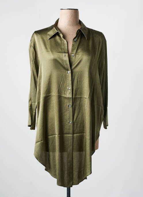 Tunique manches longues col chemisier vert HER SHIRT femme