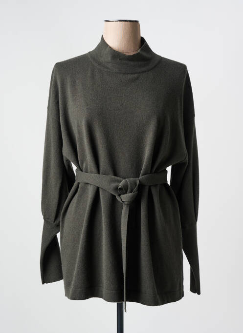 Pull tunique maille tricot manches longues vert FABIANA FILIPPI femme
