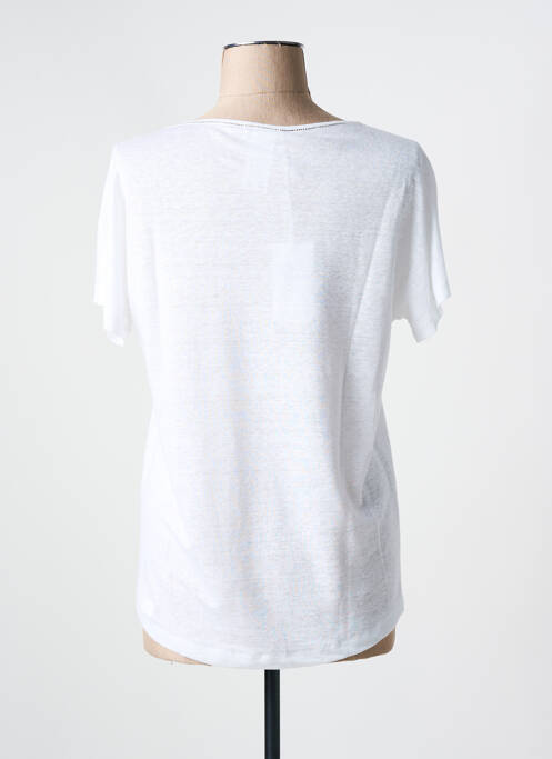 T-shirt sérigraphie avec strass manches courtes blanc GRAN SASSO femme