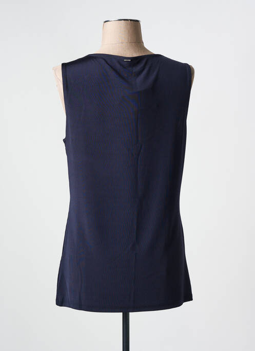 Débardeur tissage côtelé sans manche bleu HUGO BOSS femme