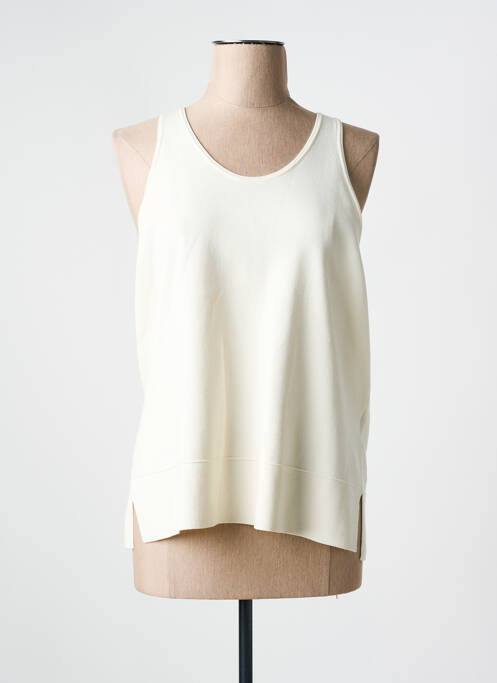 Pull coupe cintrée sans manche beige HUGO BOSS femme