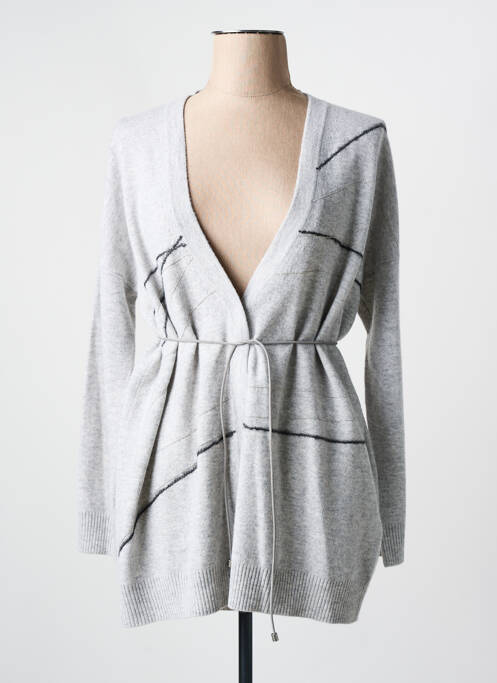 Gilet manches longues gris FABIANA FILIPPI pour femme