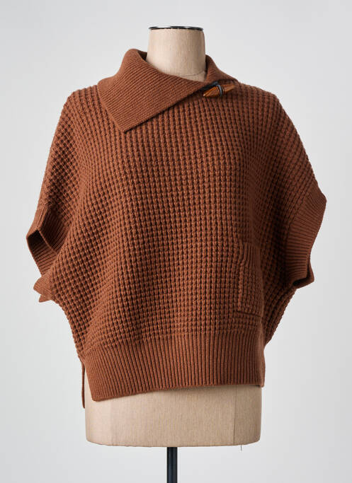 Pull stretch manches 3/4 marron FABIANA FILIPPI femme