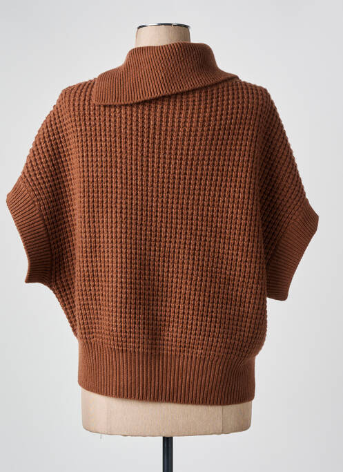 Pull stretch manches 3/4 marron FABIANA FILIPPI femme