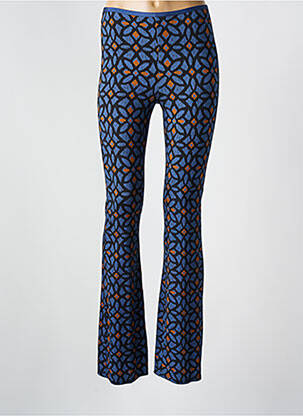 Pantalon flare stretch taille haute bleu SIYU femme