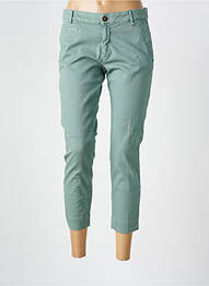 Pantalon chino fermeture zippée sous rabat boutonné taille normale vert MASON'S femme