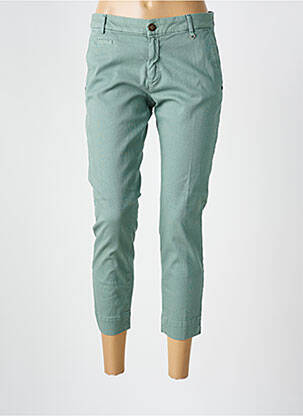 Pantalon chino fermeture zippée sous rabat boutonné taille normale vert MASON'S femme