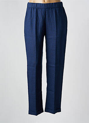 Pantalon droit tissage crêpe taille normale bleu WHYCI MILANO femme