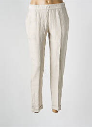 Pantalon droit tissage crêpe taille normale beige WHYCI MILANO femme