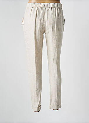 Pantalon droit taille élastique taille normale beige WHYCI MILANO femme