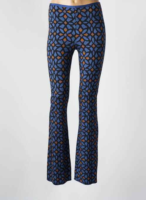 Pantalon flare stretch taille haute bleu SIYU femme