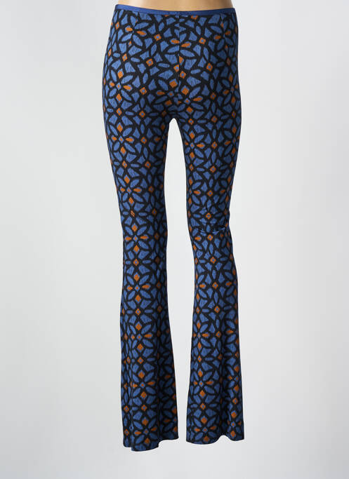 Pantalon flare stretch taille haute bleu SIYU femme
