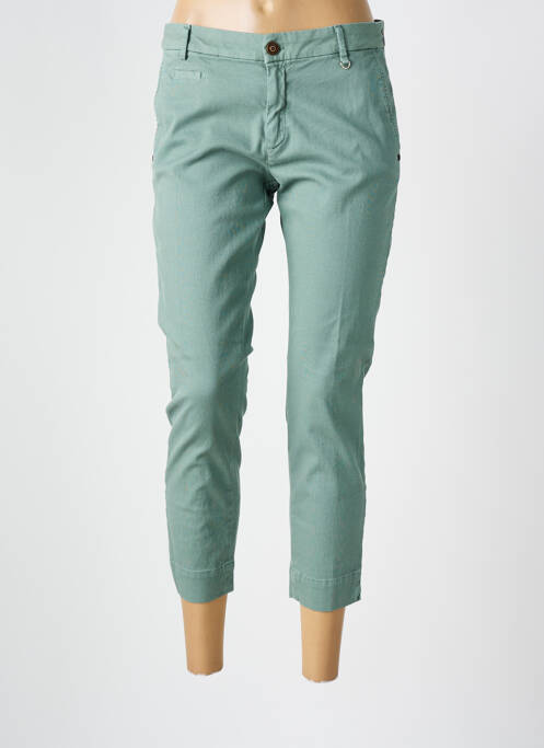 Pantalon chino fermeture zippée sous rabat boutonné taille normale vert MASON'S femme