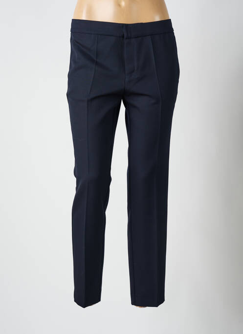 Pantalon chino fermeture zippée sous rabat avec crochet taille normale bleu DMN femme