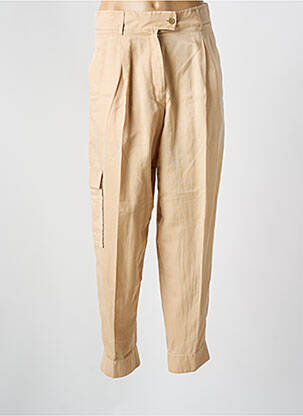Pantalon droit tissage popeline taille normale beige HUGO BOSS femme