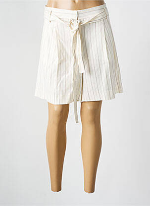 Bermuda fermeture zippée sous rabat avec crochet taille normale beige HUGO BOSS femme