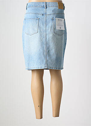 Jupe mi-longue coupe droite bleu HUGO BOSS femme