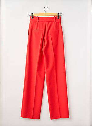 Pantalon droit tissage crêpe taille haute rouge HUGO BOSS femme