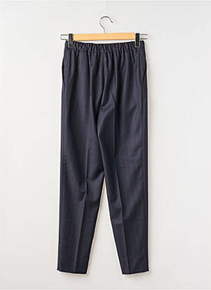 Pantalon droit tissage crêpe taille haute bleu FABIANA FILIPPI femme