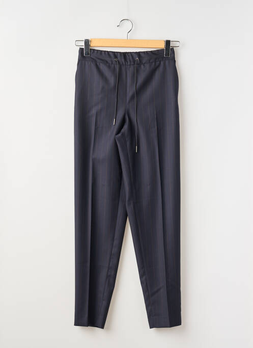 Pantalon droit tissage crêpe taille haute bleu FABIANA FILIPPI femme