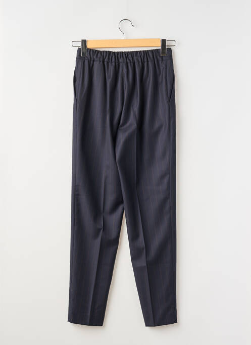 Pantalon droit tissage crêpe taille haute bleu FABIANA FILIPPI femme