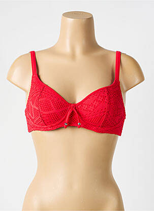 Haut de maillot de bain stretch haut soutien-gorge emboitant rouge FREYA femme