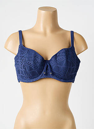 Haut de maillot de bain stretch haut soutien-gorge emboitant bleu FREYA femme