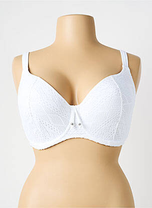 Haut de maillot de bain stretch haut soutien-gorge emboitant blanc FREYA femme
