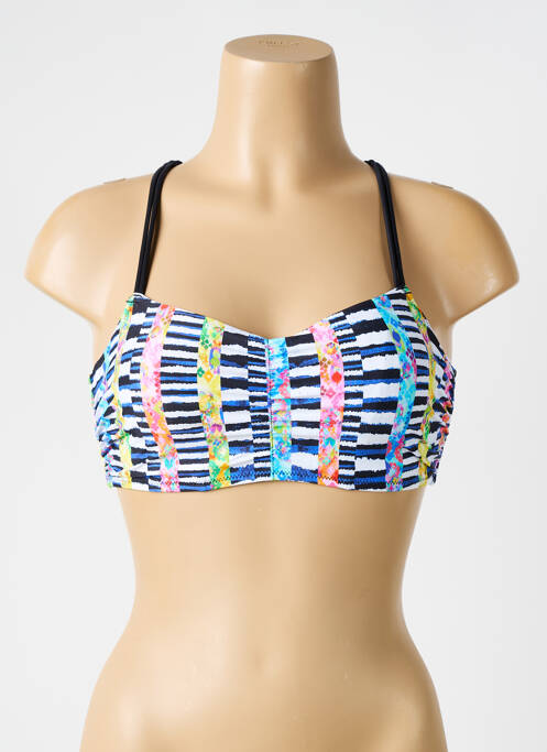 Haut de maillot de bain stretch haut bandeau bleu FREYA femme