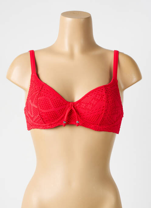 Haut de maillot de bain stretch haut soutien-gorge emboitant rouge FREYA femme