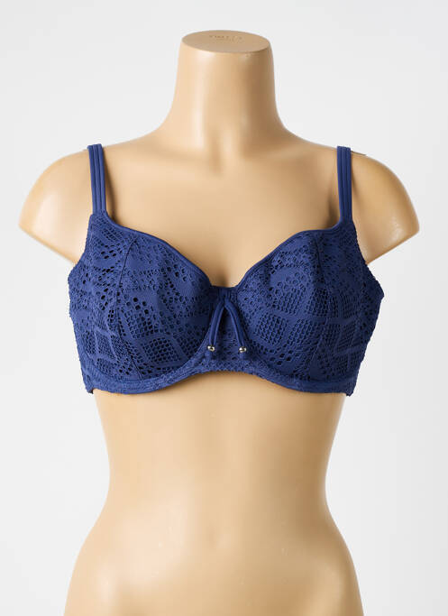Haut de maillot de bain stretch haut soutien-gorge emboitant bleu FREYA femme