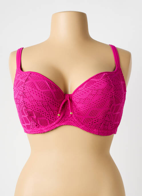 Haut de maillot de bain stretch haut soutien-gorge emboitant rose FREYA femme