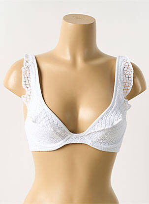 Haut de maillot de bain bretelles élastiquées haut soutien-gorge balconnet blanc FREYA femme