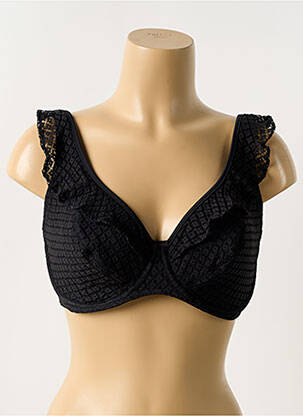 Haut de maillot de bain bretelles élastiquées haut soutien-gorge balconnet noir FREYA femme