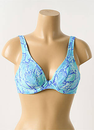 Haut de maillot de bain bretelles élastiquées ajustables haut soutien-gorge balconnet bleu FREYA femme