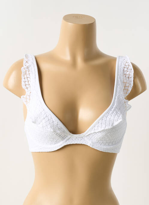 Haut de maillot de bain bretelles élastiquées haut soutien-gorge balconnet blanc FREYA femme