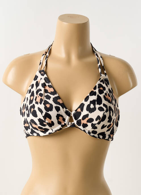 Haut de maillot de bain fermeture liens à nouer haut soutien-gorge emboitant beige FREYA femme