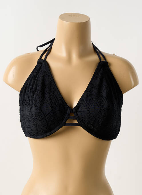 Haut de maillot de bain bretelles élastiquées noir FREYA femme