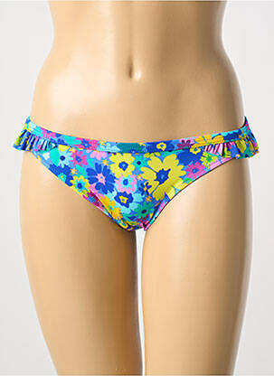 Bas de maillot de bain imprimé fleurs culotte bleu FREYA femme